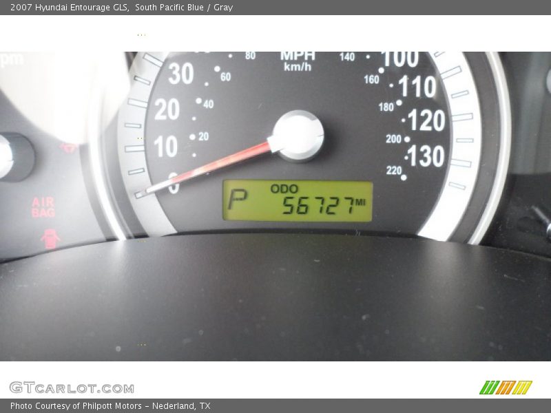 South Pacific Blue / Gray 2007 Hyundai Entourage GLS