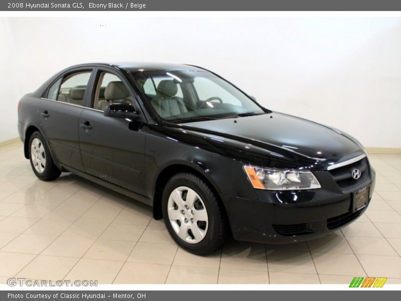Ebony Black / Beige 2008 Hyundai Sonata GLS