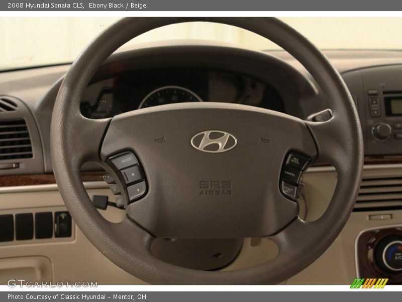 Ebony Black / Beige 2008 Hyundai Sonata GLS