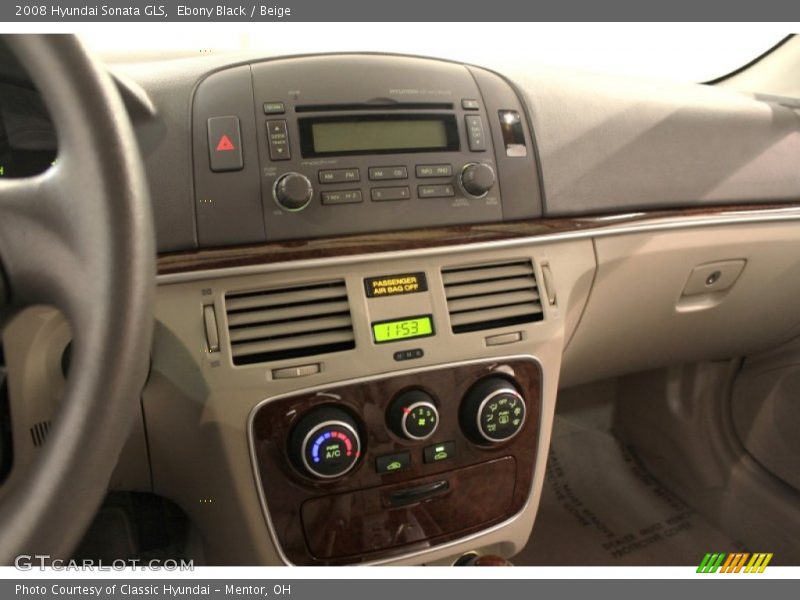 Ebony Black / Beige 2008 Hyundai Sonata GLS