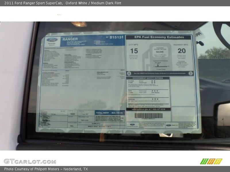 Oxford White / Medium Dark Flint 2011 Ford Ranger Sport SuperCab