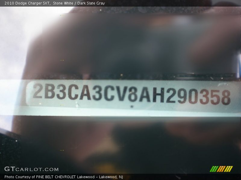 Stone White / Dark Slate Gray 2010 Dodge Charger SXT