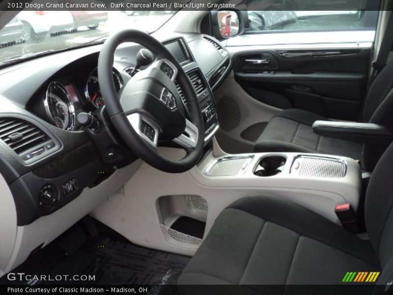 Dark Charcoal Pearl / Black/Light Graystone 2012 Dodge Grand Caravan Crew