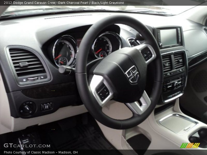 Dark Charcoal Pearl / Black/Light Graystone 2012 Dodge Grand Caravan Crew