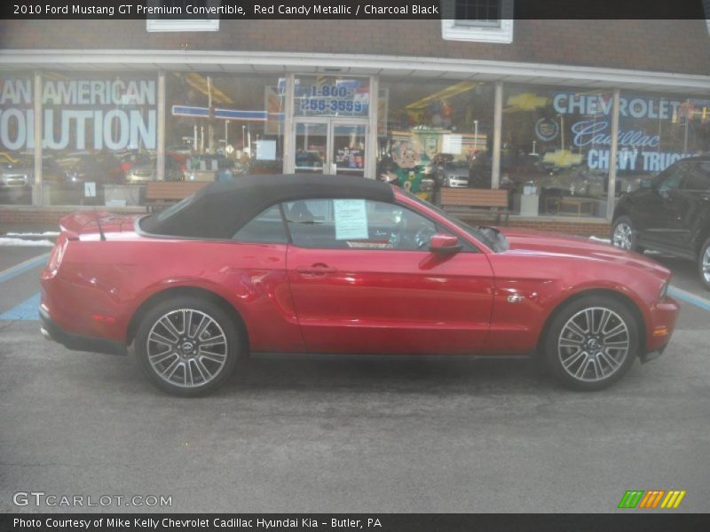 Red Candy Metallic / Charcoal Black 2010 Ford Mustang GT Premium Convertible
