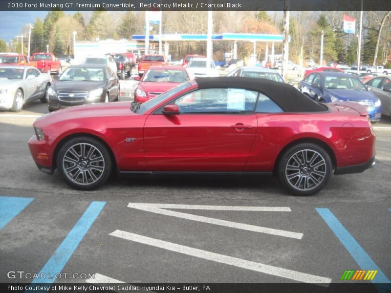Red Candy Metallic / Charcoal Black 2010 Ford Mustang GT Premium Convertible