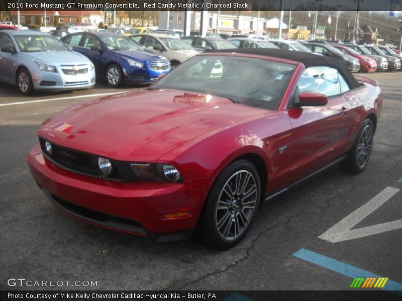 Red Candy Metallic / Charcoal Black 2010 Ford Mustang GT Premium Convertible