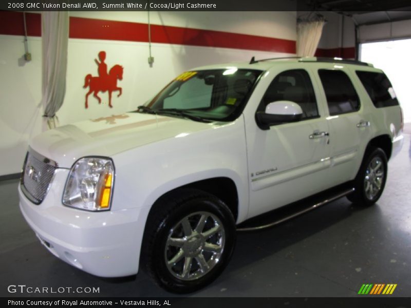 Summit White / Cocoa/Light Cashmere 2008 GMC Yukon Denali AWD