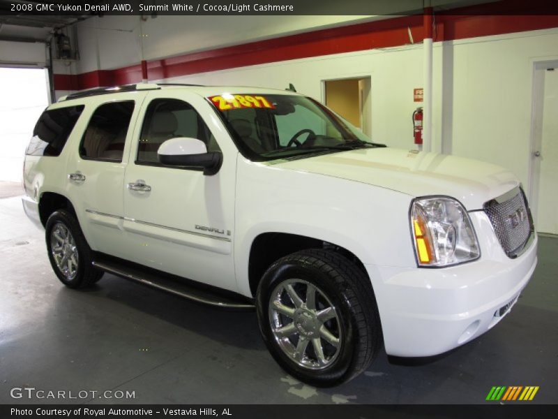 Summit White / Cocoa/Light Cashmere 2008 GMC Yukon Denali AWD