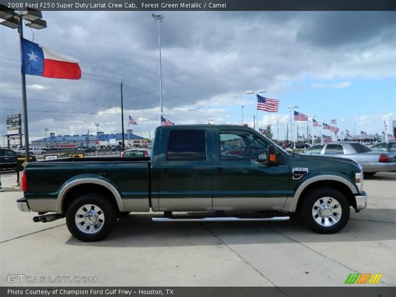 Forest Green Metallic / Camel 2008 Ford F250 Super Duty Lariat Crew Cab