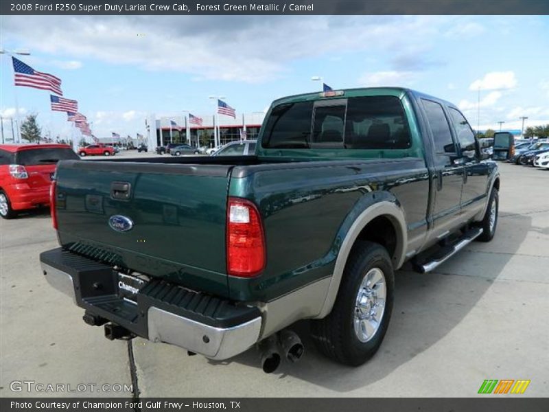 Forest Green Metallic / Camel 2008 Ford F250 Super Duty Lariat Crew Cab