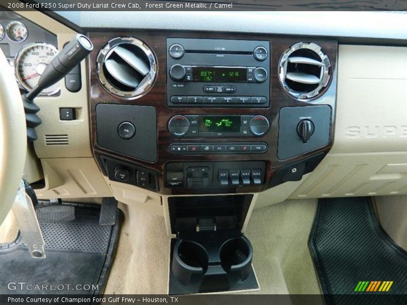 Forest Green Metallic / Camel 2008 Ford F250 Super Duty Lariat Crew Cab