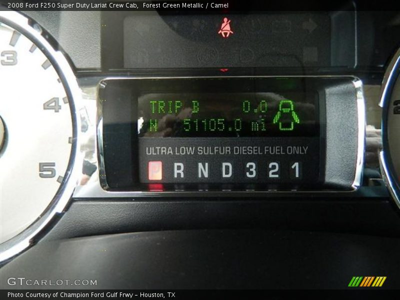 Forest Green Metallic / Camel 2008 Ford F250 Super Duty Lariat Crew Cab