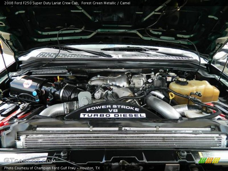 Forest Green Metallic / Camel 2008 Ford F250 Super Duty Lariat Crew Cab