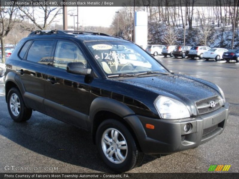 Obsidian Black Metallic / Beige 2007 Hyundai Tucson SE 4WD