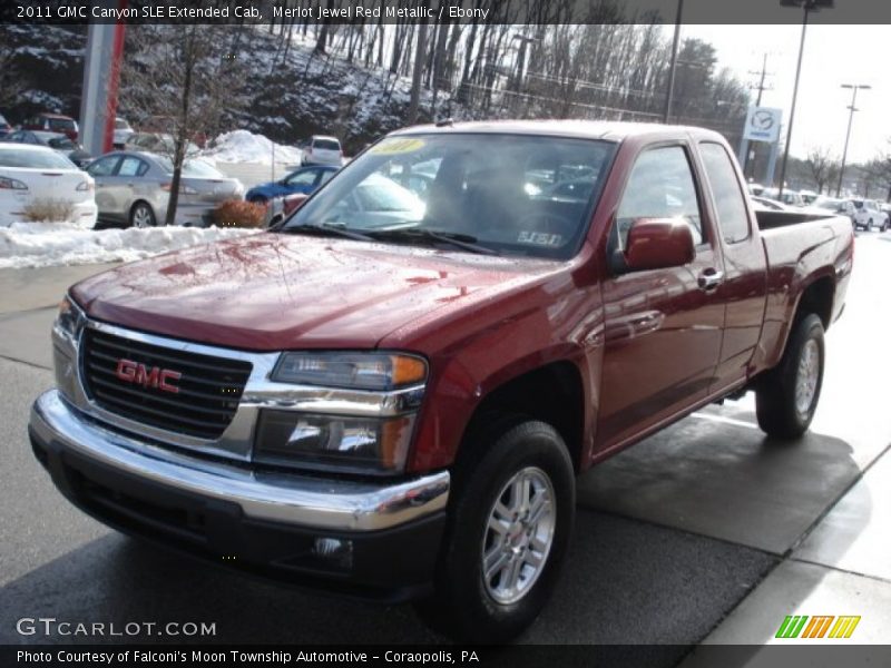 Merlot Jewel Red Metallic / Ebony 2011 GMC Canyon SLE Extended Cab
