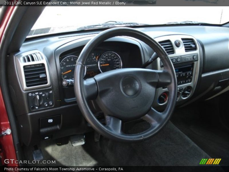 Merlot Jewel Red Metallic / Ebony 2011 GMC Canyon SLE Extended Cab