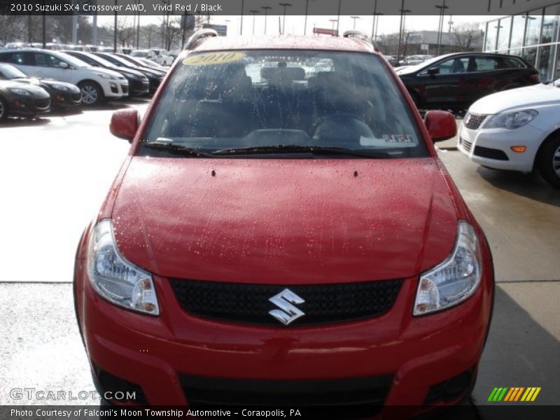 Vivid Red / Black 2010 Suzuki SX4 Crossover AWD