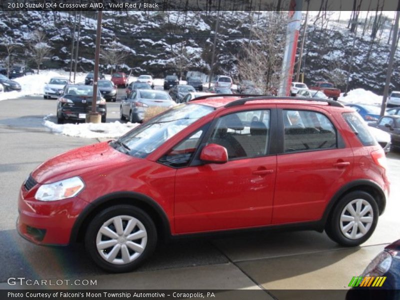 Vivid Red / Black 2010 Suzuki SX4 Crossover AWD