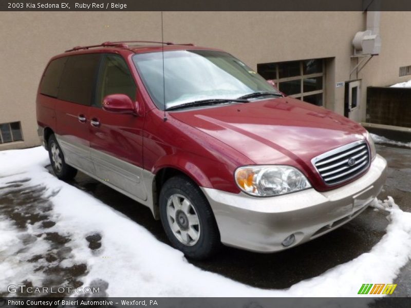 Ruby Red / Beige 2003 Kia Sedona EX