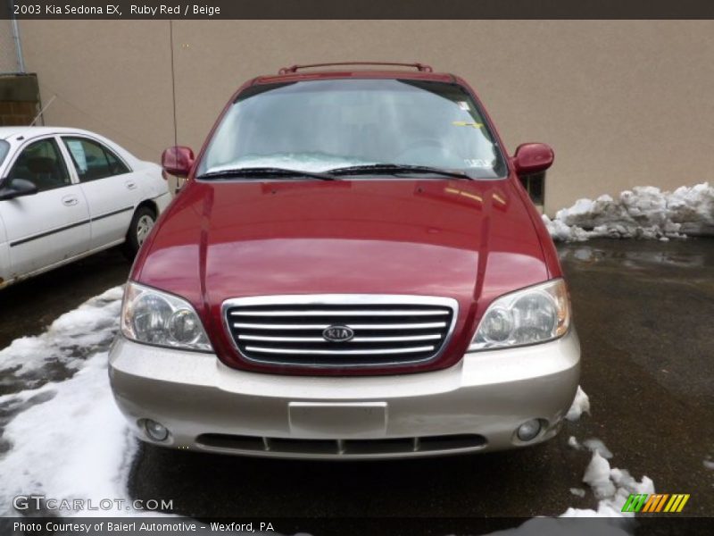 Ruby Red / Beige 2003 Kia Sedona EX