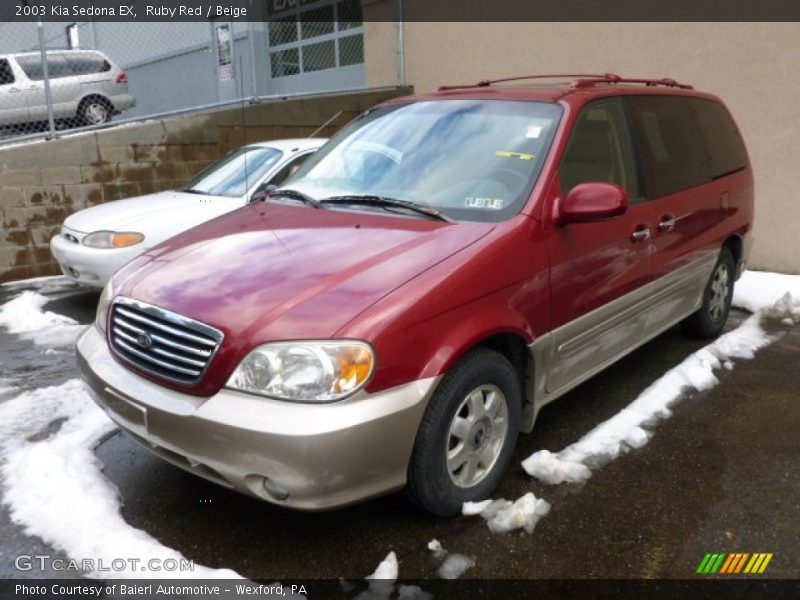 Ruby Red / Beige 2003 Kia Sedona EX
