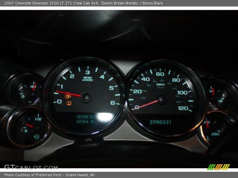 Desert Brown Metallic / Ebony Black 2007 Chevrolet Silverado 1500 LT Z71 Crew Cab 4x4
