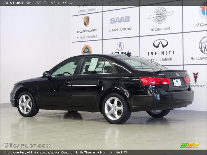 Ebony Black / Gray 2010 Hyundai Sonata SE
