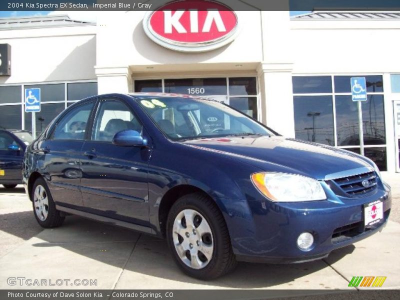 Imperial Blue / Gray 2004 Kia Spectra EX Sedan