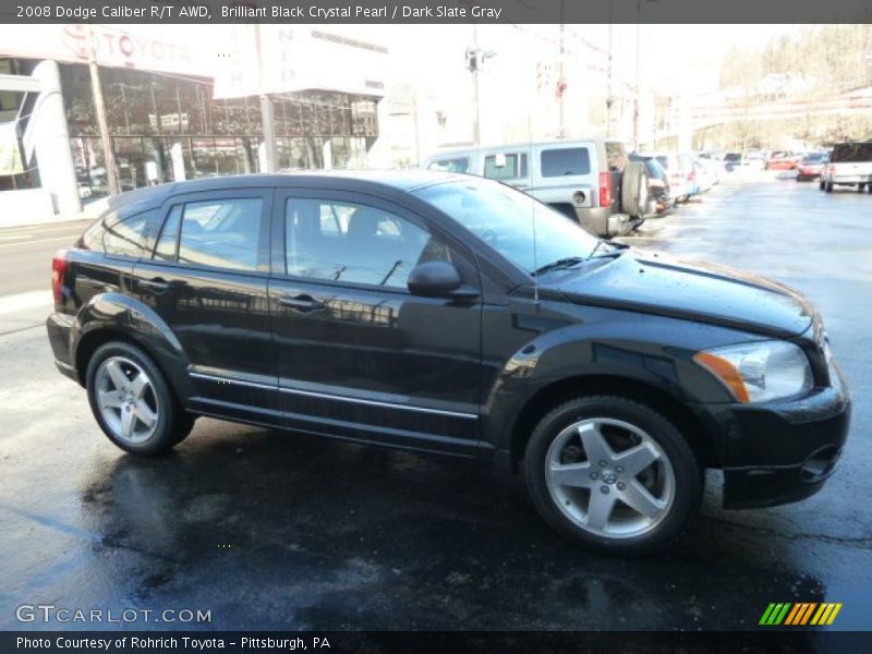 Brilliant Black Crystal Pearl / Dark Slate Gray 2008 Dodge Caliber R/T AWD