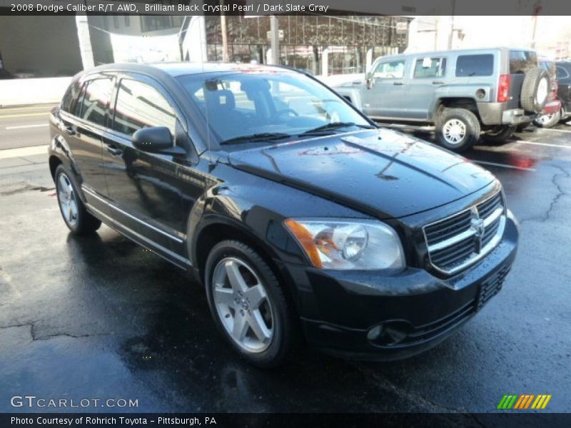 Brilliant Black Crystal Pearl / Dark Slate Gray 2008 Dodge Caliber R/T AWD