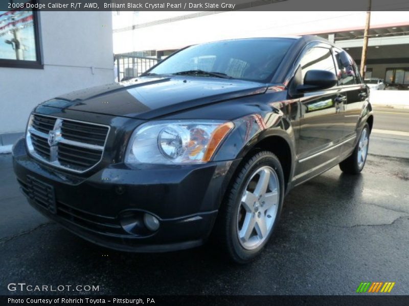 Brilliant Black Crystal Pearl / Dark Slate Gray 2008 Dodge Caliber R/T AWD