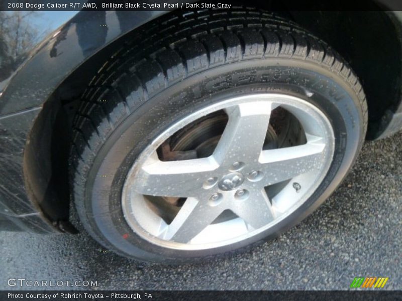Brilliant Black Crystal Pearl / Dark Slate Gray 2008 Dodge Caliber R/T AWD