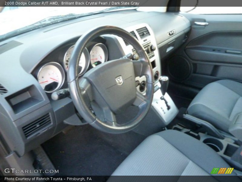 Brilliant Black Crystal Pearl / Dark Slate Gray 2008 Dodge Caliber R/T AWD