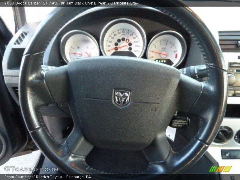 Brilliant Black Crystal Pearl / Dark Slate Gray 2008 Dodge Caliber R/T AWD