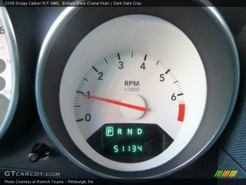 Brilliant Black Crystal Pearl / Dark Slate Gray 2008 Dodge Caliber R/T AWD