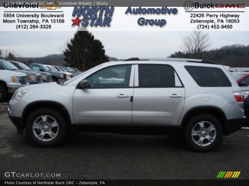 Quicksilver Metallic / Ebony 2012 GMC Acadia SLE AWD