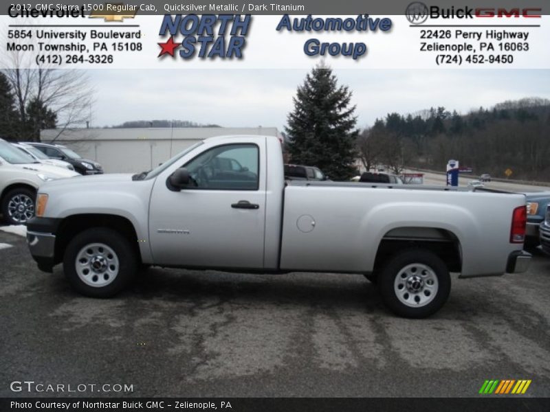 Quicksilver Metallic / Dark Titanium 2012 GMC Sierra 1500 Regular Cab