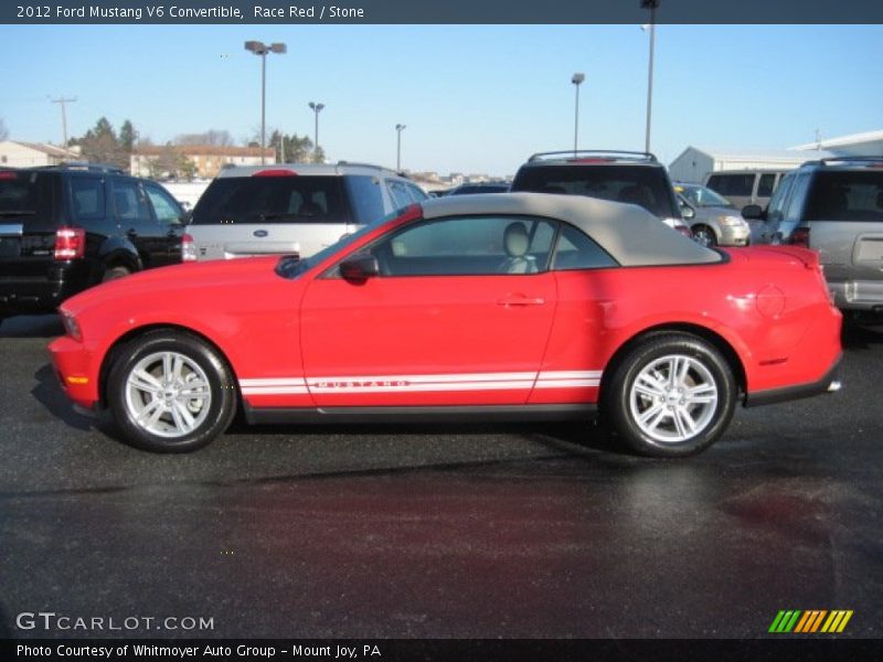 Race Red / Stone 2012 Ford Mustang V6 Convertible