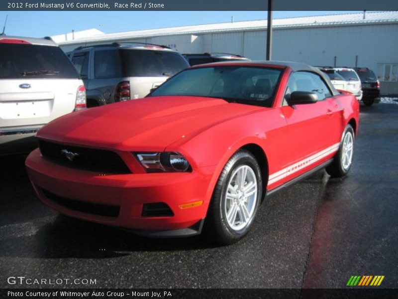 Race Red / Stone 2012 Ford Mustang V6 Convertible