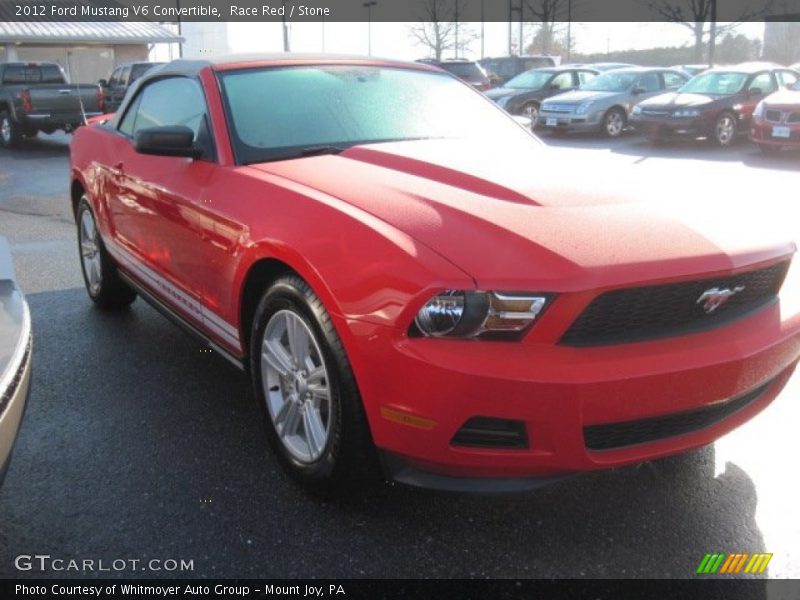 Race Red / Stone 2012 Ford Mustang V6 Convertible