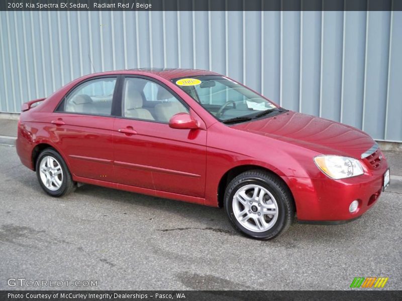 Radiant Red / Beige 2005 Kia Spectra EX Sedan