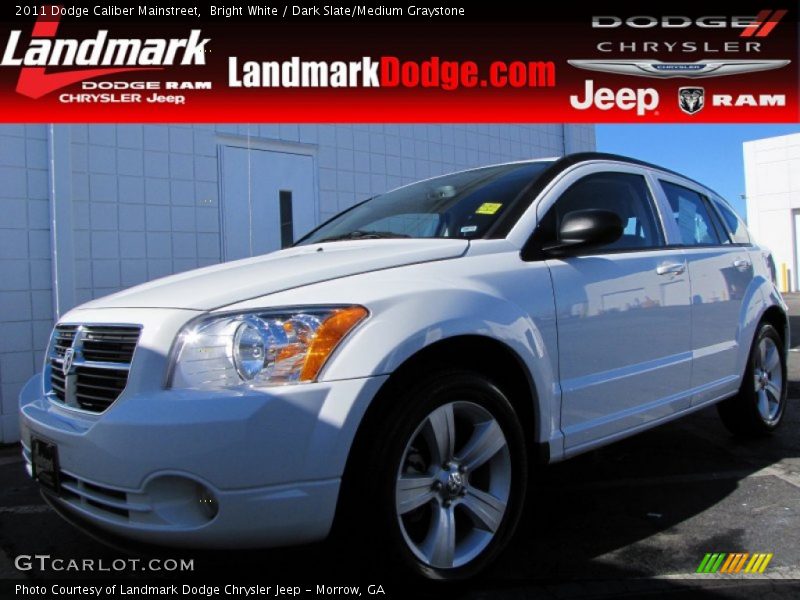 Bright White / Dark Slate/Medium Graystone 2011 Dodge Caliber Mainstreet