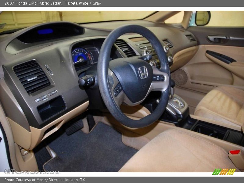 Taffeta White / Gray 2007 Honda Civic Hybrid Sedan