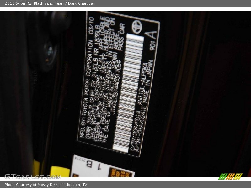 Black Sand Pearl / Dark Charcoal 2010 Scion tC
