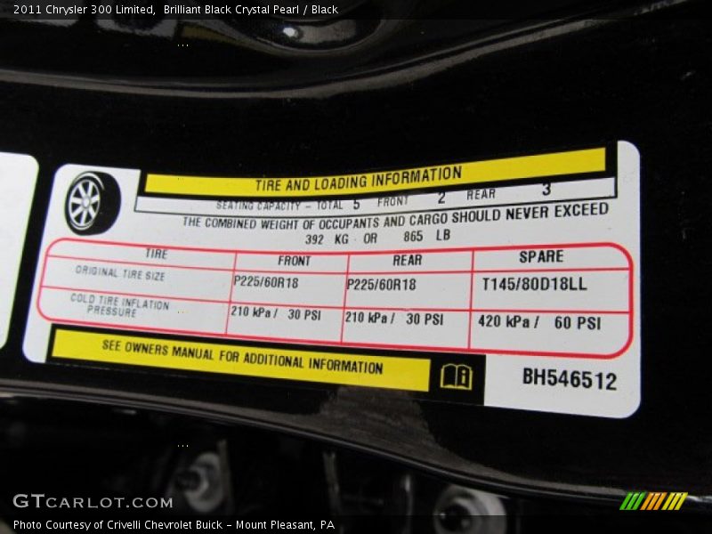 Brilliant Black Crystal Pearl / Black 2011 Chrysler 300 Limited