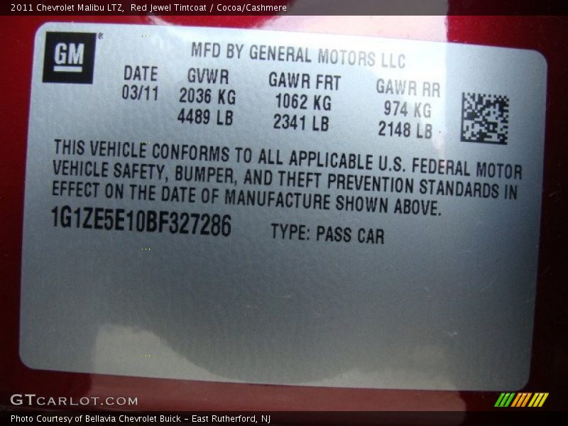 Red Jewel Tintcoat / Cocoa/Cashmere 2011 Chevrolet Malibu LTZ