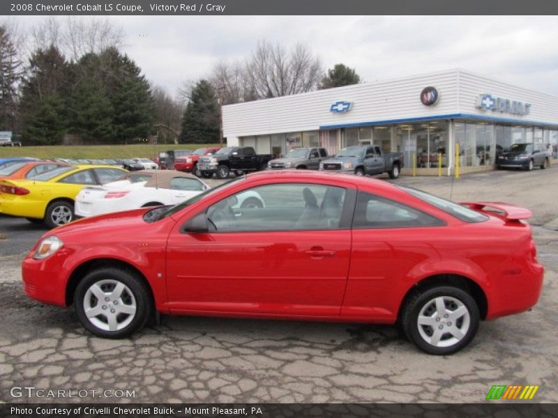Victory Red / Gray 2008 Chevrolet Cobalt LS Coupe