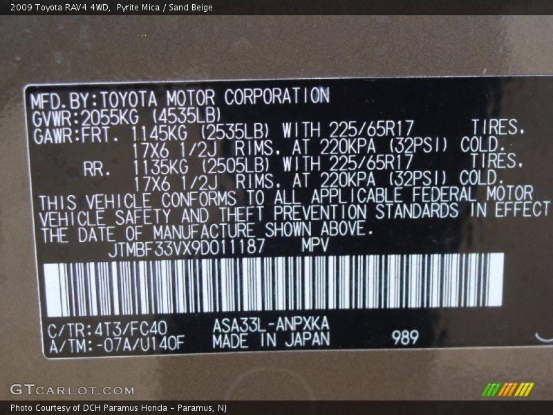 Pyrite Mica / Sand Beige 2009 Toyota RAV4 4WD