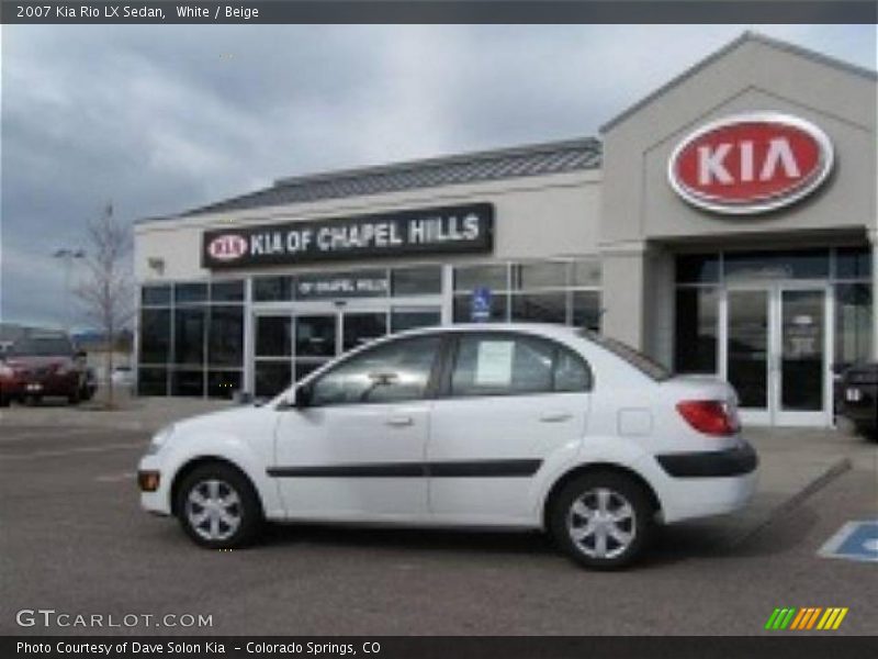 White / Beige 2007 Kia Rio LX Sedan